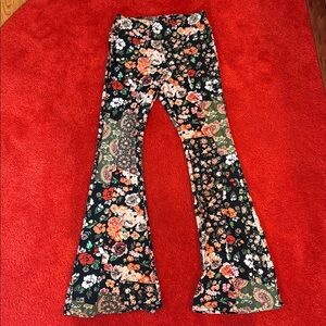 No Boundaries Floral Print flare bottom pants